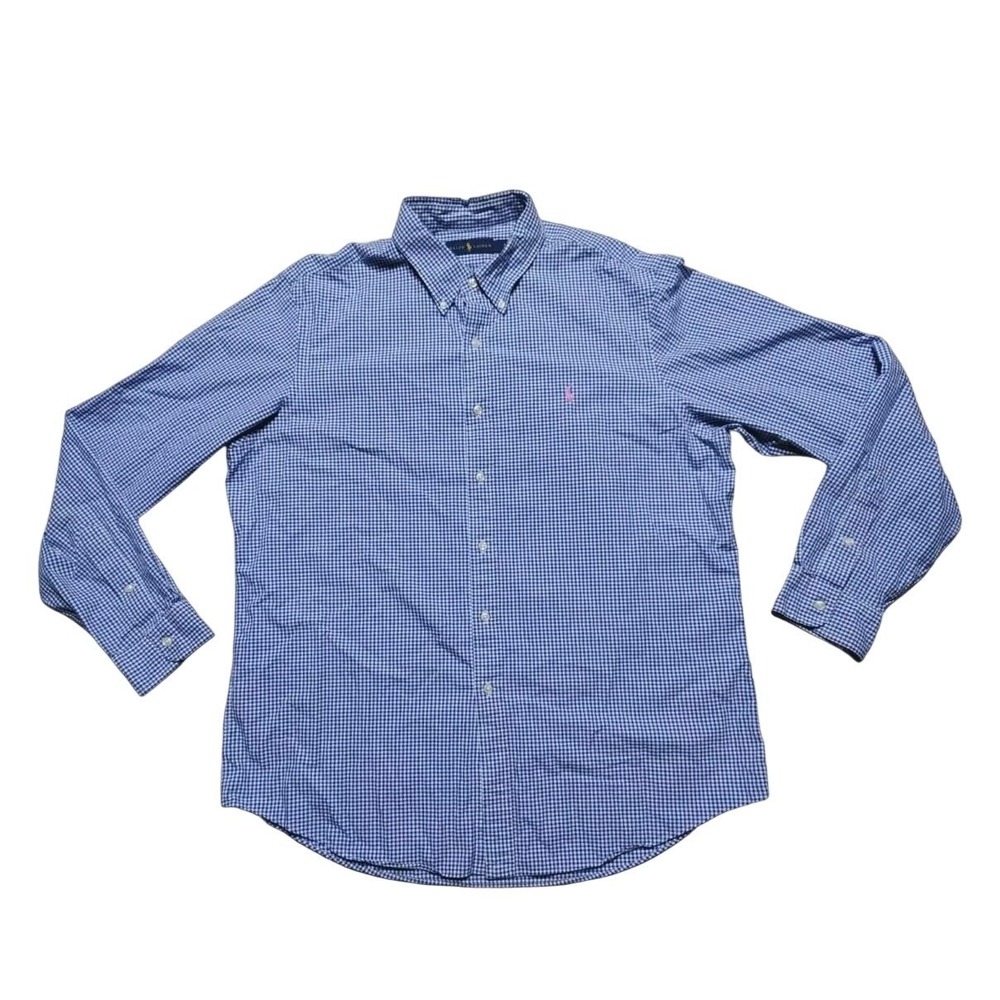 Polo Ralph Lauren Shirt Mens XL Button Down Gingham Check Pink Pony